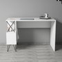 Hanah Home Mesa de Estudio con Estanterías - Blanco y Negro